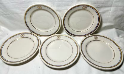 Vintage 1964 Homer Laughlin US Navy Plates Set of 5 Gold Seal Officer Wardroom