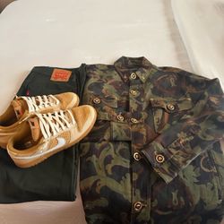 New Versace Denim Camouflage Jacket Size Extra Large $2,000 Cash 