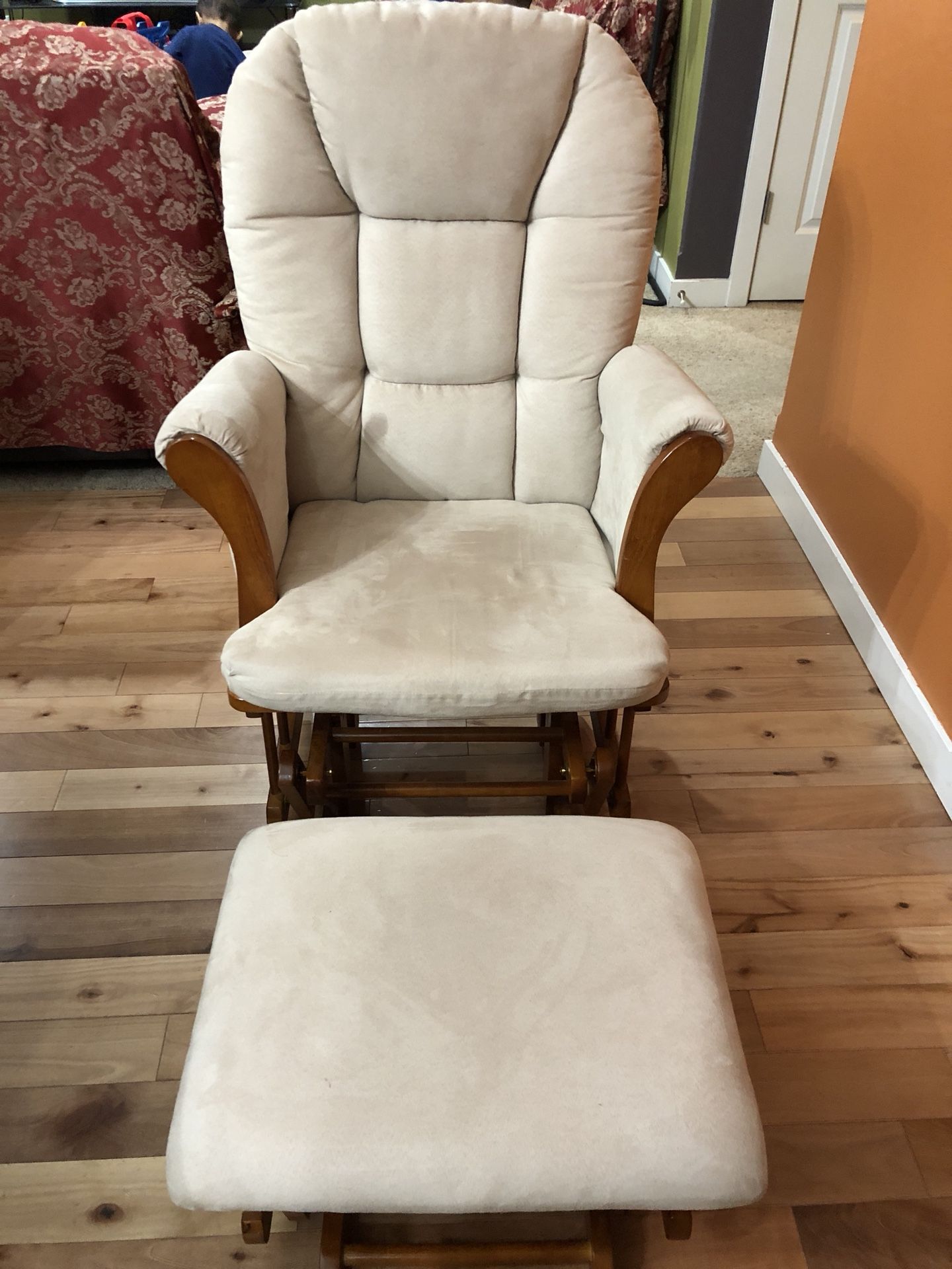 Shermag Danielle Deluxe Sleigh Style Rocker Glider and Ottoman Combo