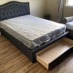 Full Size Bed Frame With Mattress 