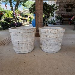White Basket Design Clay Pots, Planters, Plants. Pottery, Talavera $55 cada una