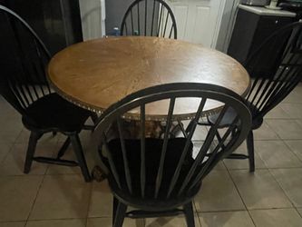 Table and four chairs