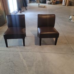 2 Leather (Nall Head Trim) Chairs $200 OBO