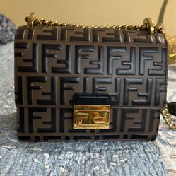 Fendi Logo Monogram Leather Bag New Condition Beautiful Bag Crossbody Or Shoulder Style! 