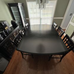 Mocha chocolate dining room table, and chair set