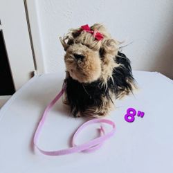 Our Generation Doll Toy Yorkshire Terrier Toy Puppy With Pink Leach 
