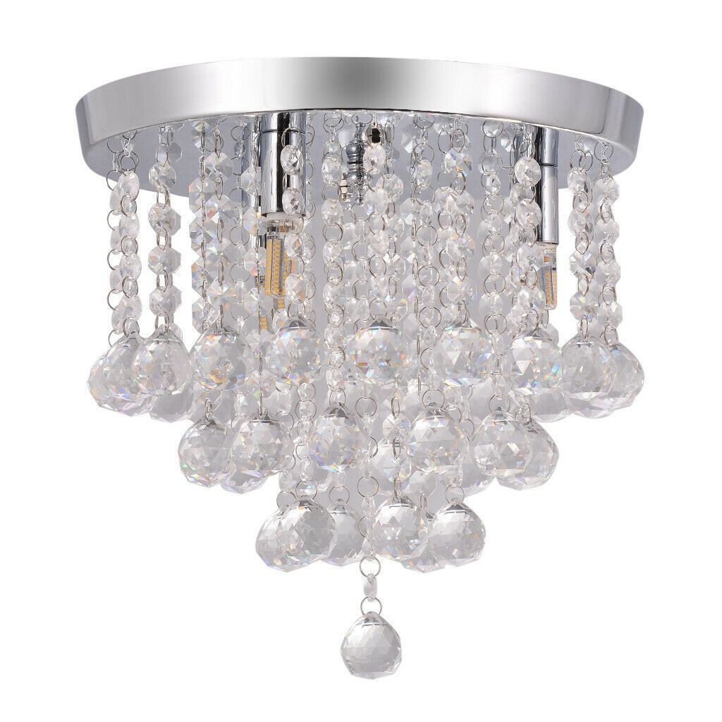 Modern Chandelier Crystal Glass Ceiling Light Fixture Pendant Hanging Lamp For Indoor Living Room