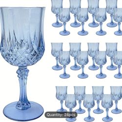 NEW 24 Blue Reusable Glasses