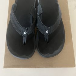 Olukai Ohana Womens Flip-Flops Size 9 Black
