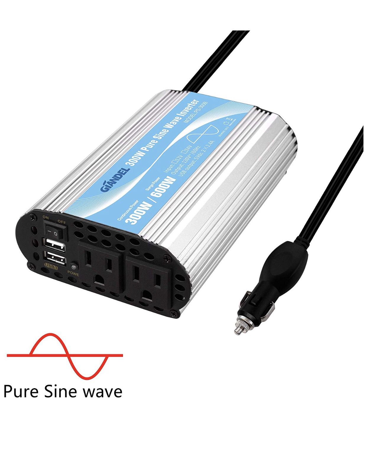brand new 300Watt Pure Sine Wave Car Power Inverter