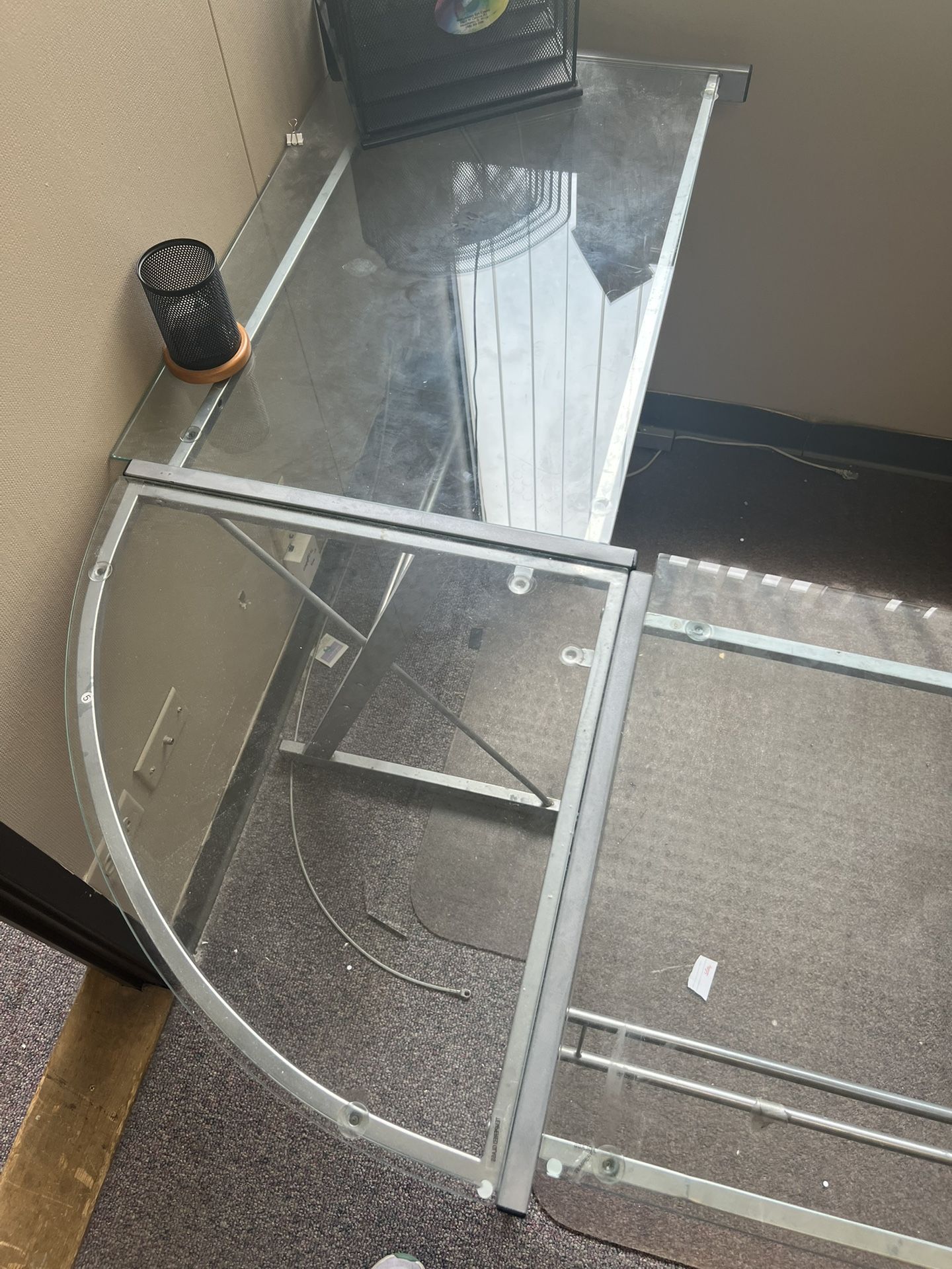 Office Is Closing. Glass Desk For Sale