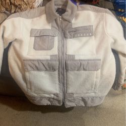 Air Jordan Cozy Jacket Wool Oversized Fit White Gray Women's Size Small - NEW $300