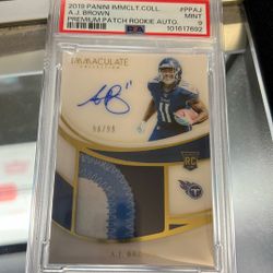 AJ Brown Rookie AUTO (2019 Panini Immaculate 96/99) PSA 9 