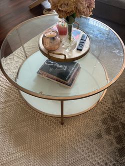 Gold glass coffee table