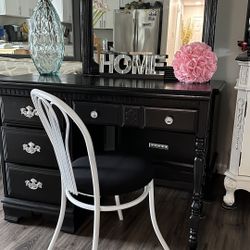 Vanity, Mirror And Chair 