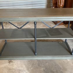 Barnstone Cornice Iron and Wood Entryway Console Table by iNSPIRE Q Artisan