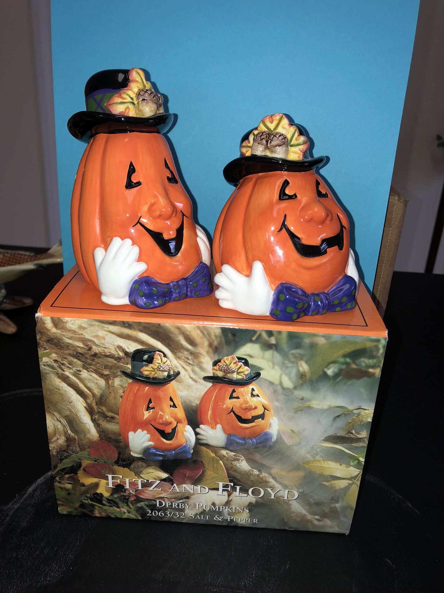 Fitz  and Floyd Pumpkin S And P Shakers