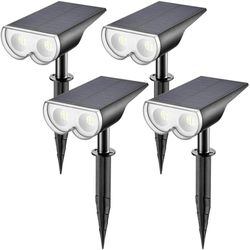 Linkind 16 Leds Solar Landscape Spotlights, Dusk-To-Dawn IP67 Waterproof Solar P