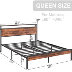 Metal & Wood Bedframe Queen