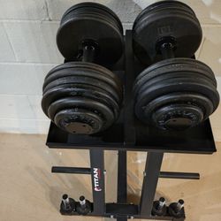 Adjustable Dumbbells & Stand