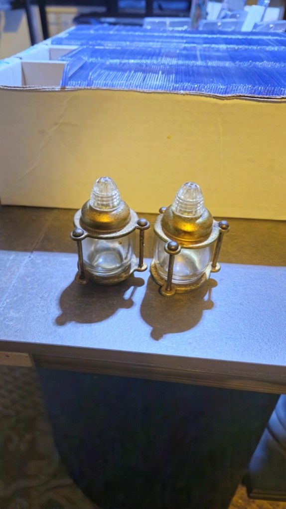 Brass Antique Salt And Pepper Shakers