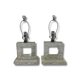 NY: Pair of 2 Crystal Lamps
