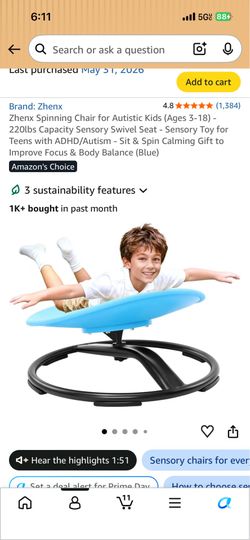 Spinning chair sensory