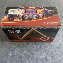Toodour Icicle Christmas Lights, 432 LED 35.4ft 8 Modes Icicle String Lights