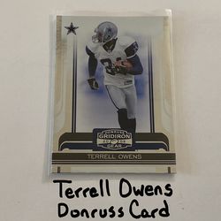 Terrell Owens Dallas Cowboys Hall of Fame WR Donruss Card.