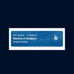 4 Dodger Tickets Loge Section Monday 5/6