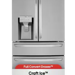 30 cu. ft. 4-Door French Door Refrigerator Full Convert Drawer, Smart Cooling and Craft Ice, Print Proof Stainless Steel