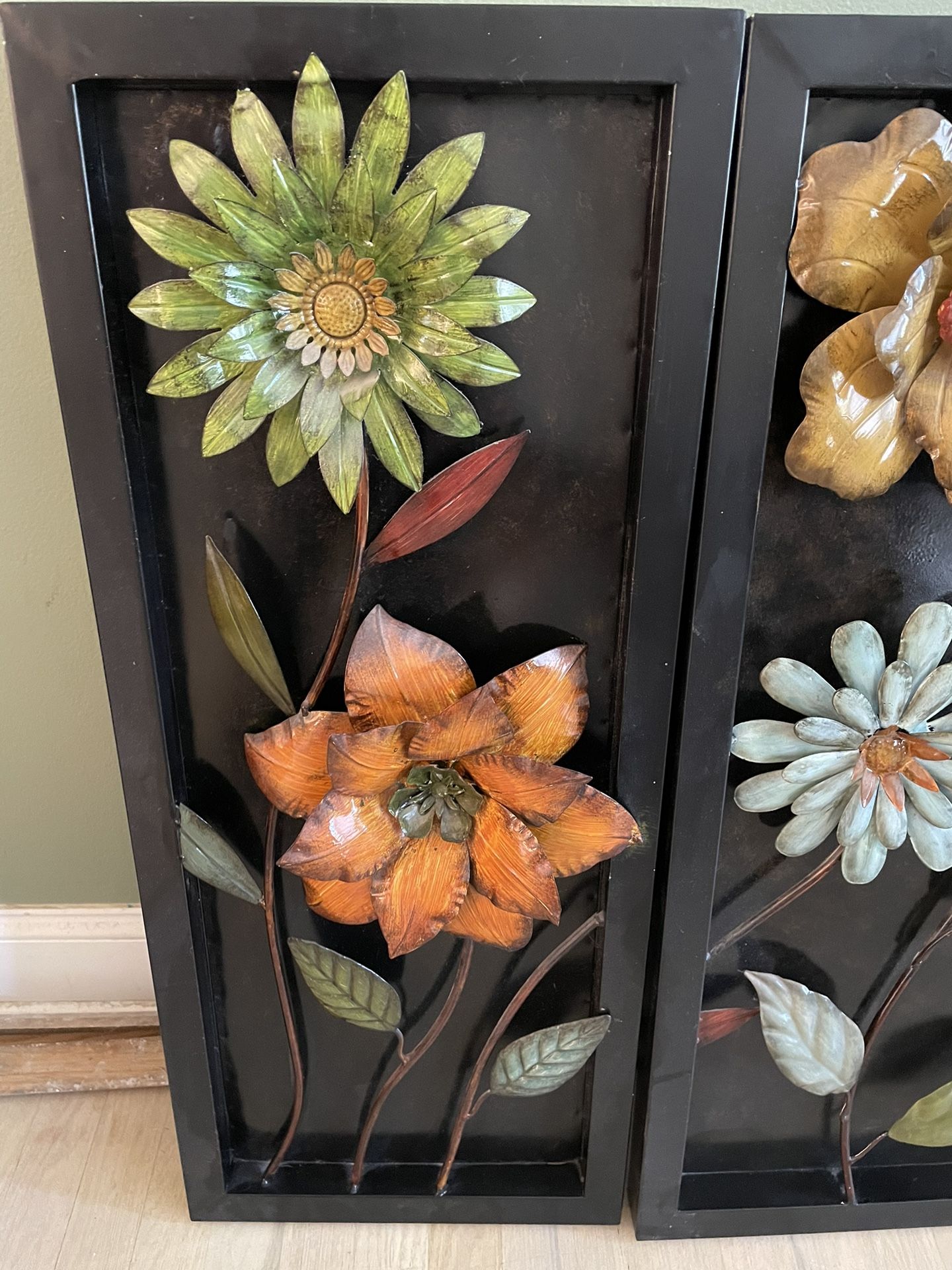 Set Of 3 Floral Wall Panels