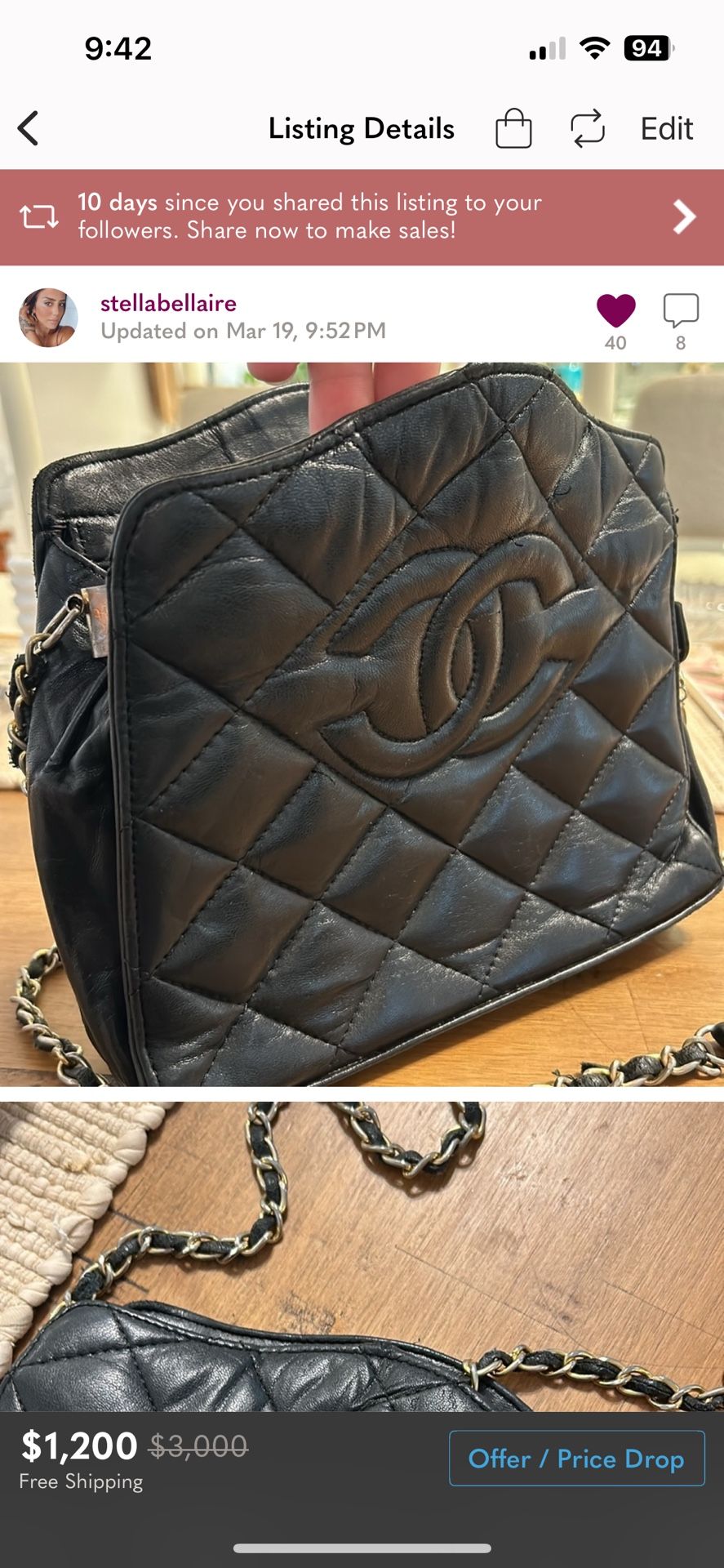 Lamb skin Chanel bag