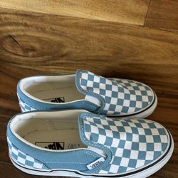 Brand New Youth Light Blue Checkered Vans
