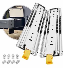 5550L - 1 Pair Heavy Duty Drawer Slides with Lock 20 Inch 500 lb Load Capacity Side Mount Full Extension Ball Bearing Rail, 20 inch. Brand new in the