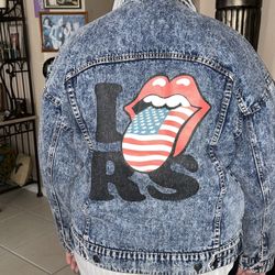 Rolling Stones Denim Jacket Unisex Size Medium 