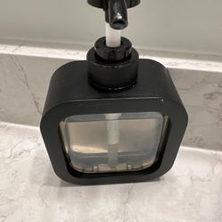 2 Pack,Hand & Dish Soap Dispenser - Modern Plastic Pump with Labels - Black