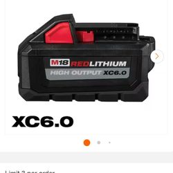 M18 18-Volt Lithium-Ion High Output Battery Pack 6.0Ah
178

