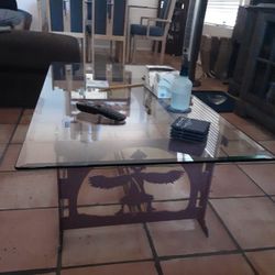Southwest Glass Top Coffee Table
