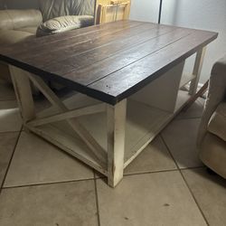 Rustic Wooden Farm Style Coffee Table
