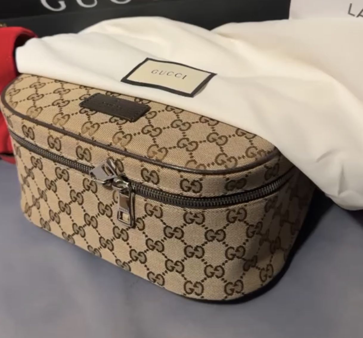 Gucci Body Bag Waist Bag GG Canvas Leather Brown Belt bag