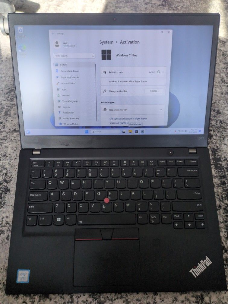 Lenovo ThinkPad T490s Windows 11 Laptop Intel Core i5