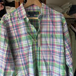 Polo Ralph Lauren Men’s Madras Shirt XL NWT