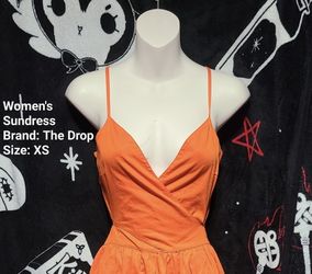 The Drop | Women's Orange Spaghetti Strap Sundress | Size XS |