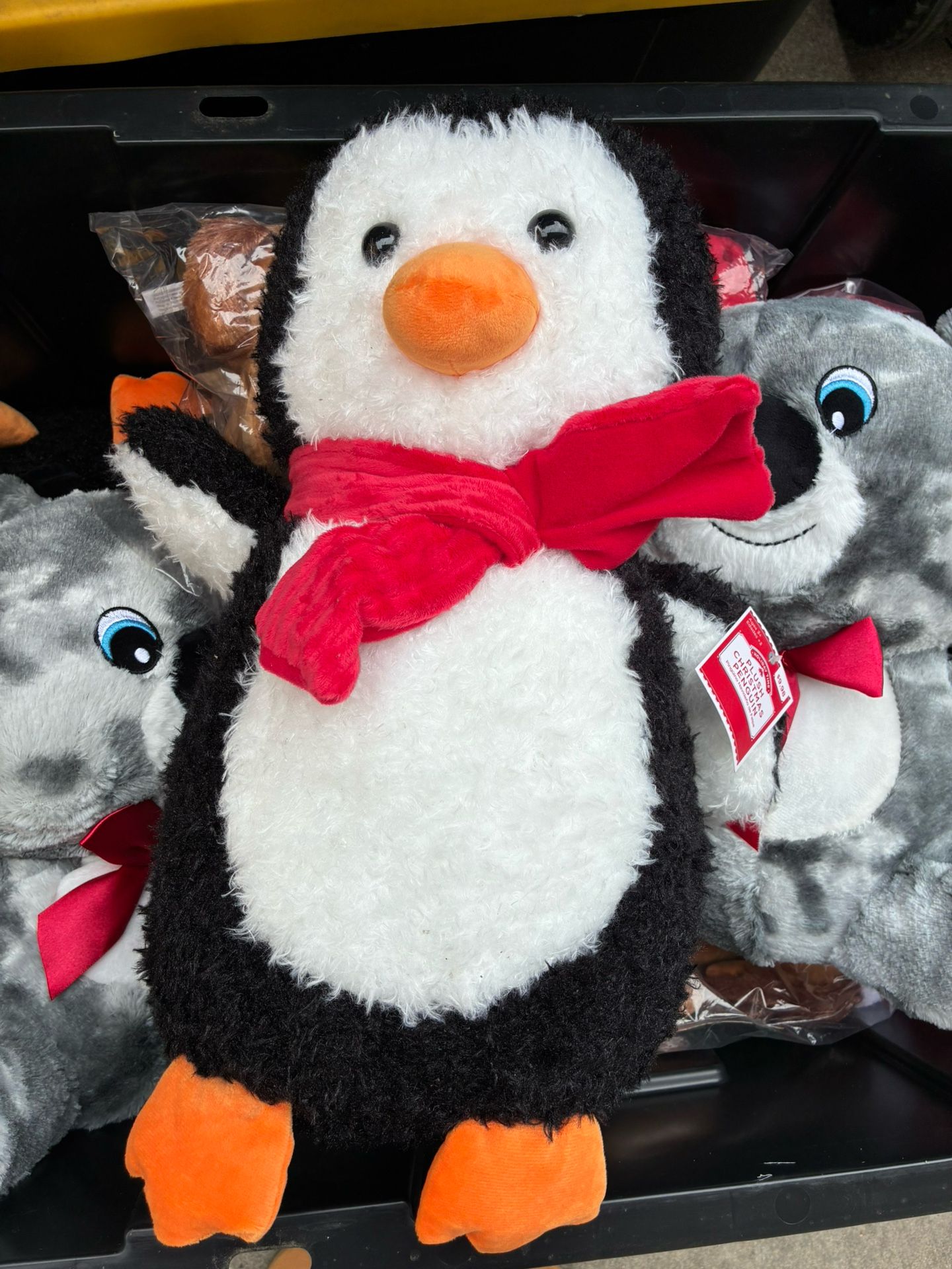 Set of 5 New 17” Plush penguins Christmas. Cash only
