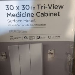 Glacier Bay 30" X 30" Tri-View Medicine Cabinet 