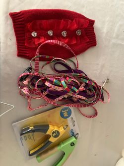 Small Dog Leashes & nail trimmers & coat