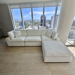 New White Sectional Cloud Couch Sofa