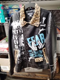 Leopard collared jacket
