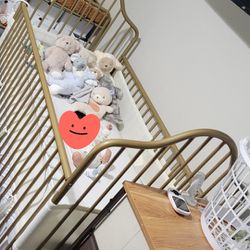 Gold Crib And Changing Table 